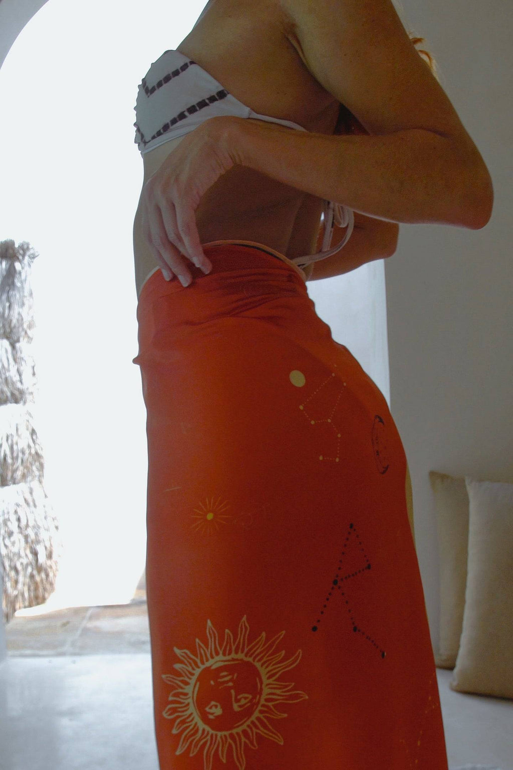 Cosmic Silk Beach Wrap Scarf in Mystic