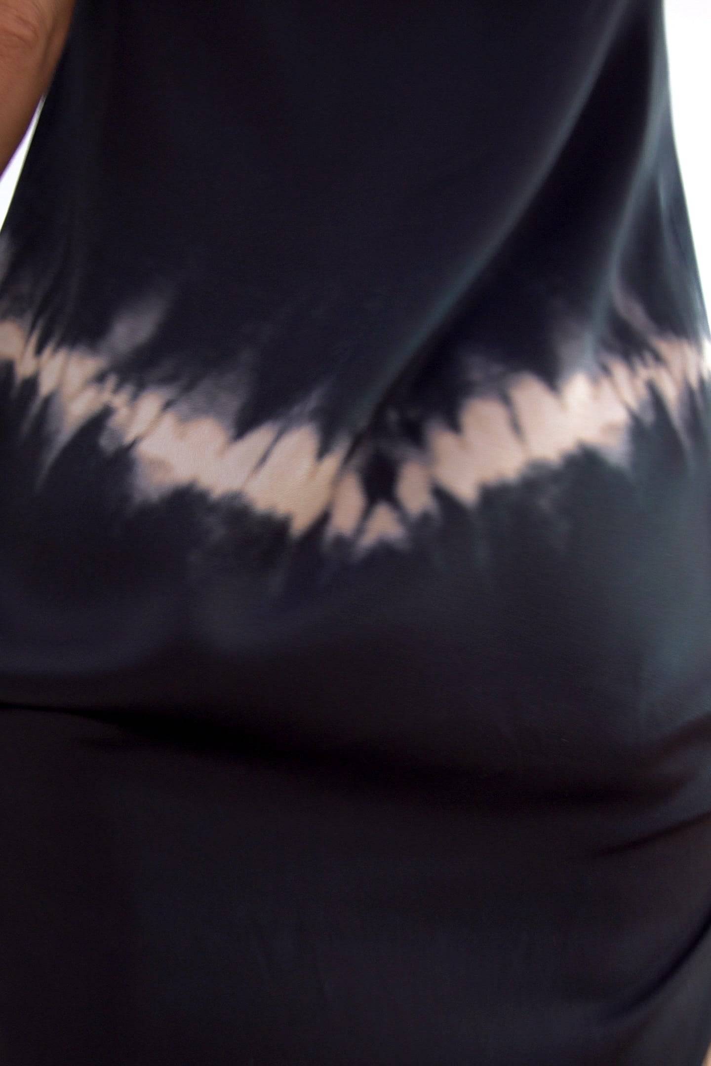 Vela Silk Dress in Black Shibori
