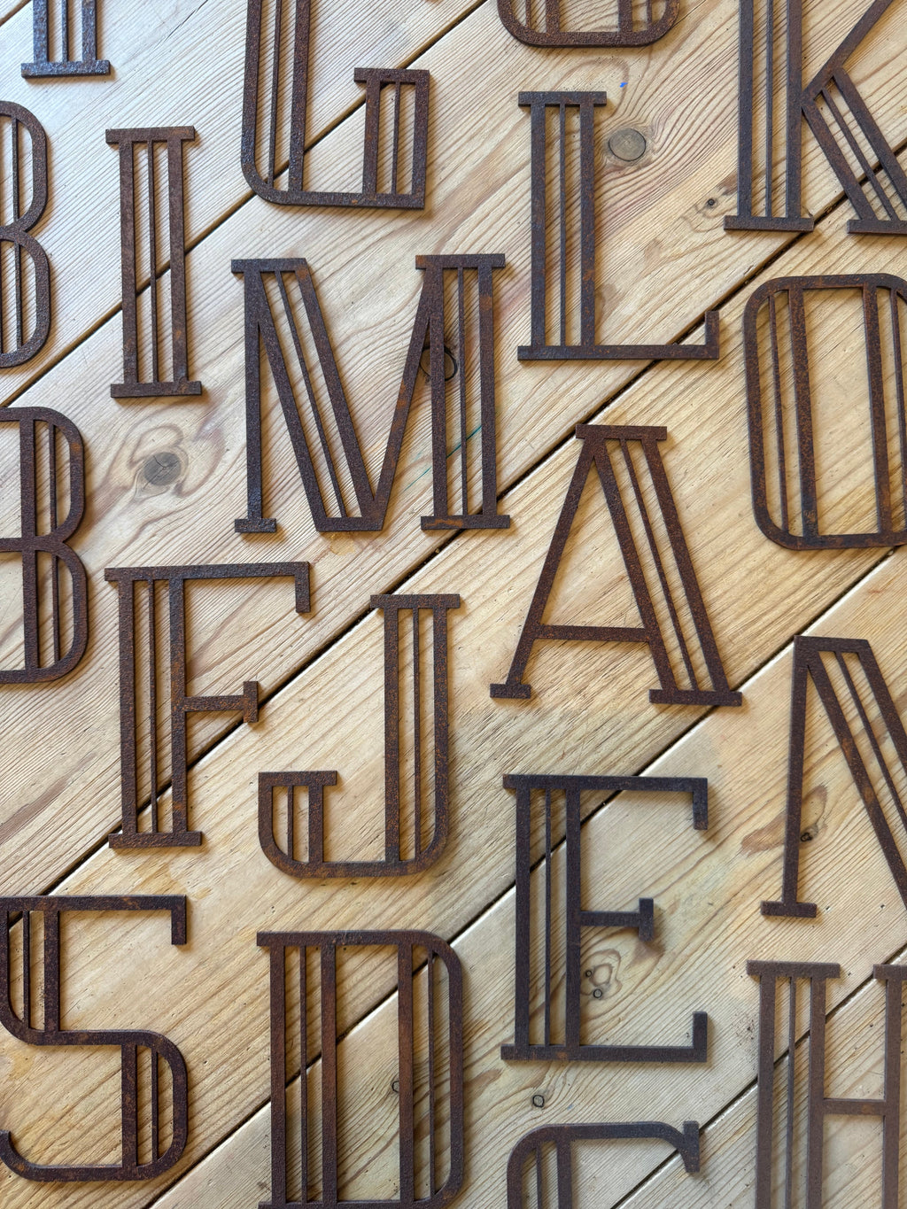 Rusty Metal 5" or 12" Art Deco Lettering A-Z 0-9