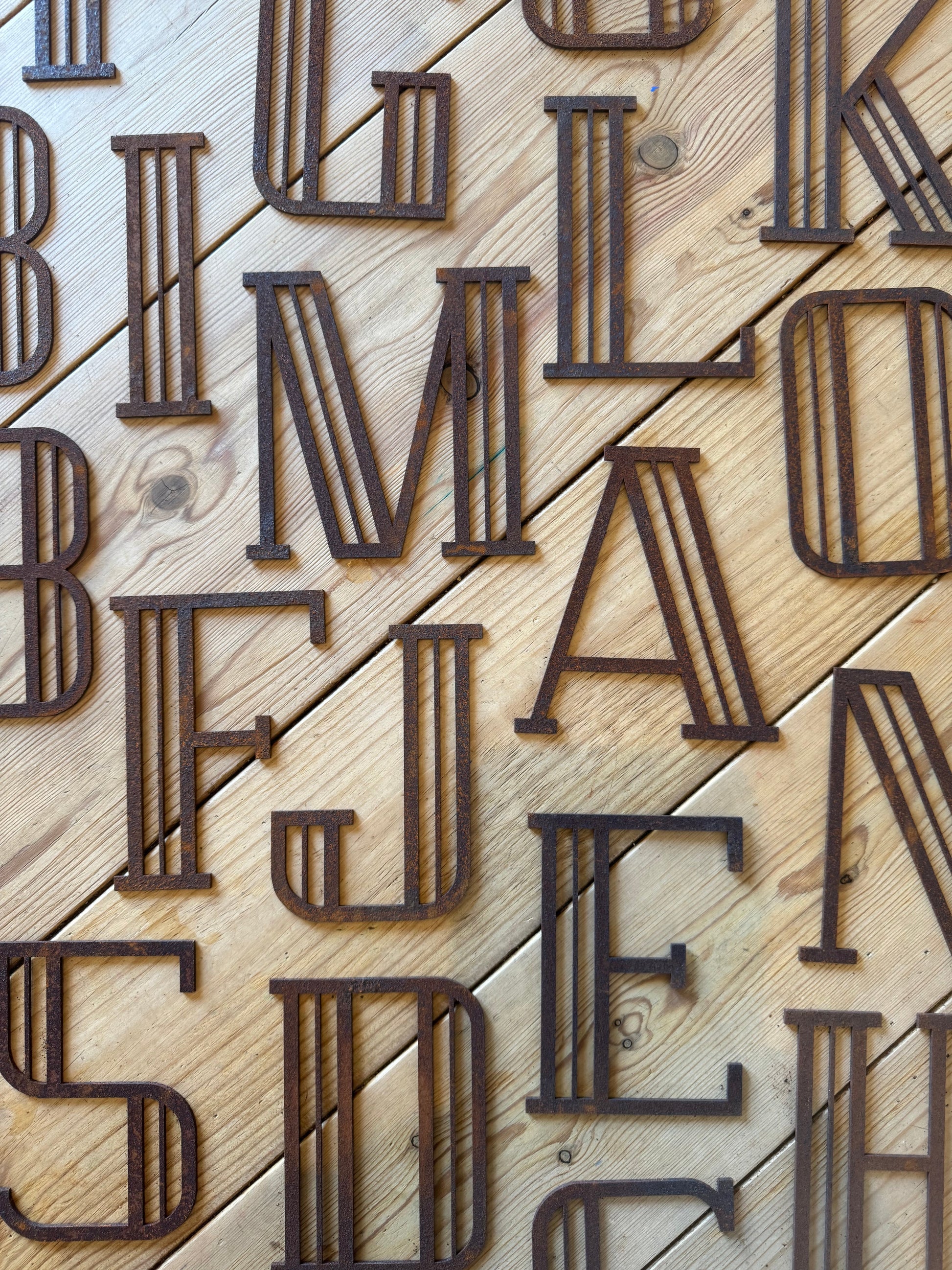 Rusty Metal 5" or 12" Art Deco Lettering A-Z 0-9