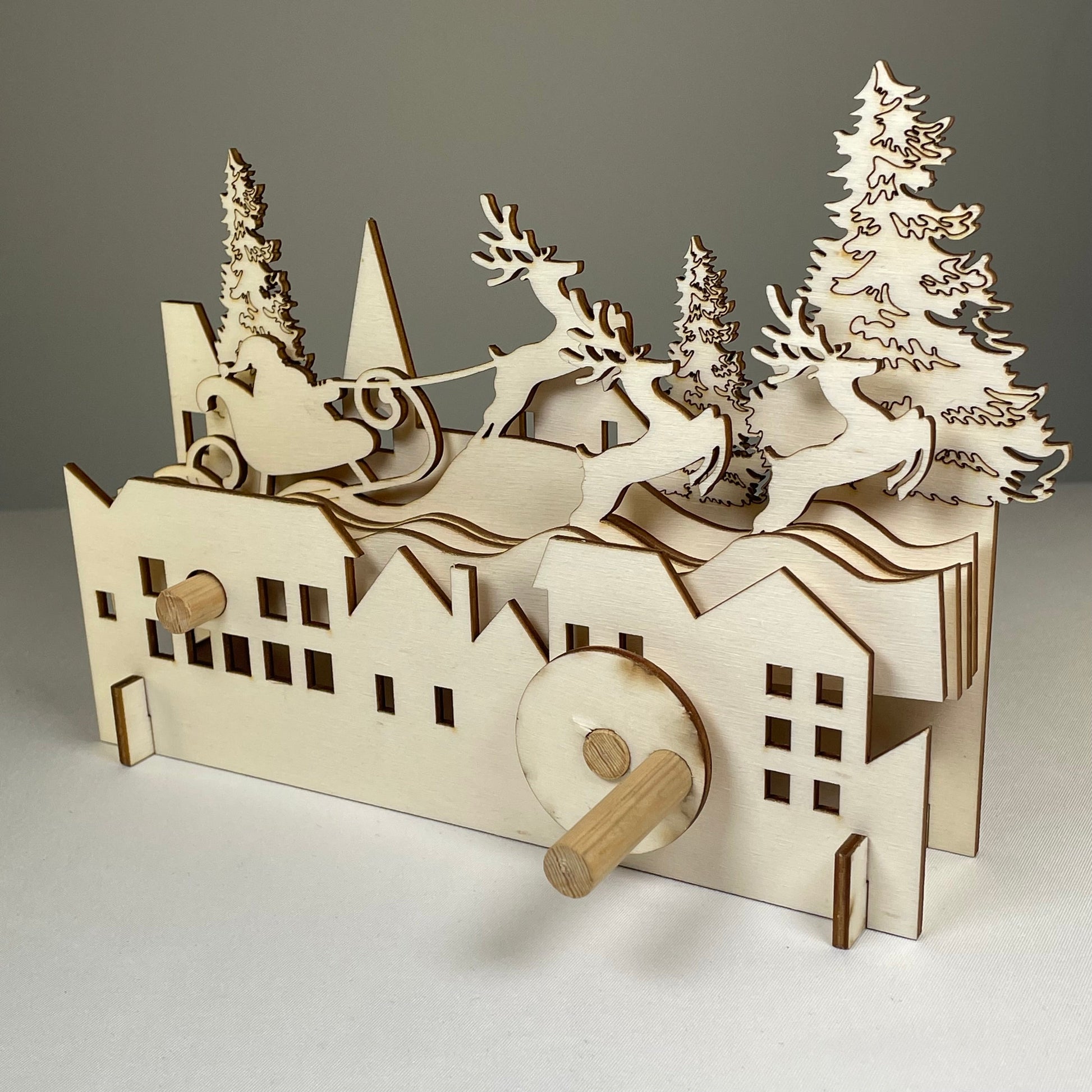 Mechanical Santa Sleigh Model - Flatpack Model Kit by Curious Rabbit ®