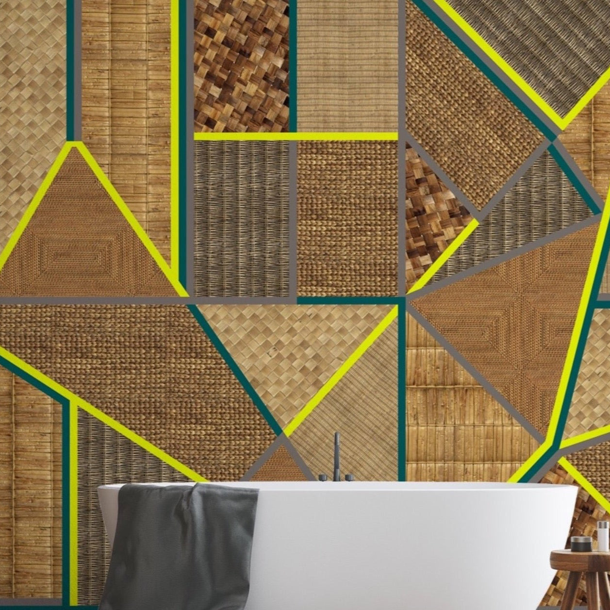 Wicker Geometric Mural Wallpaper