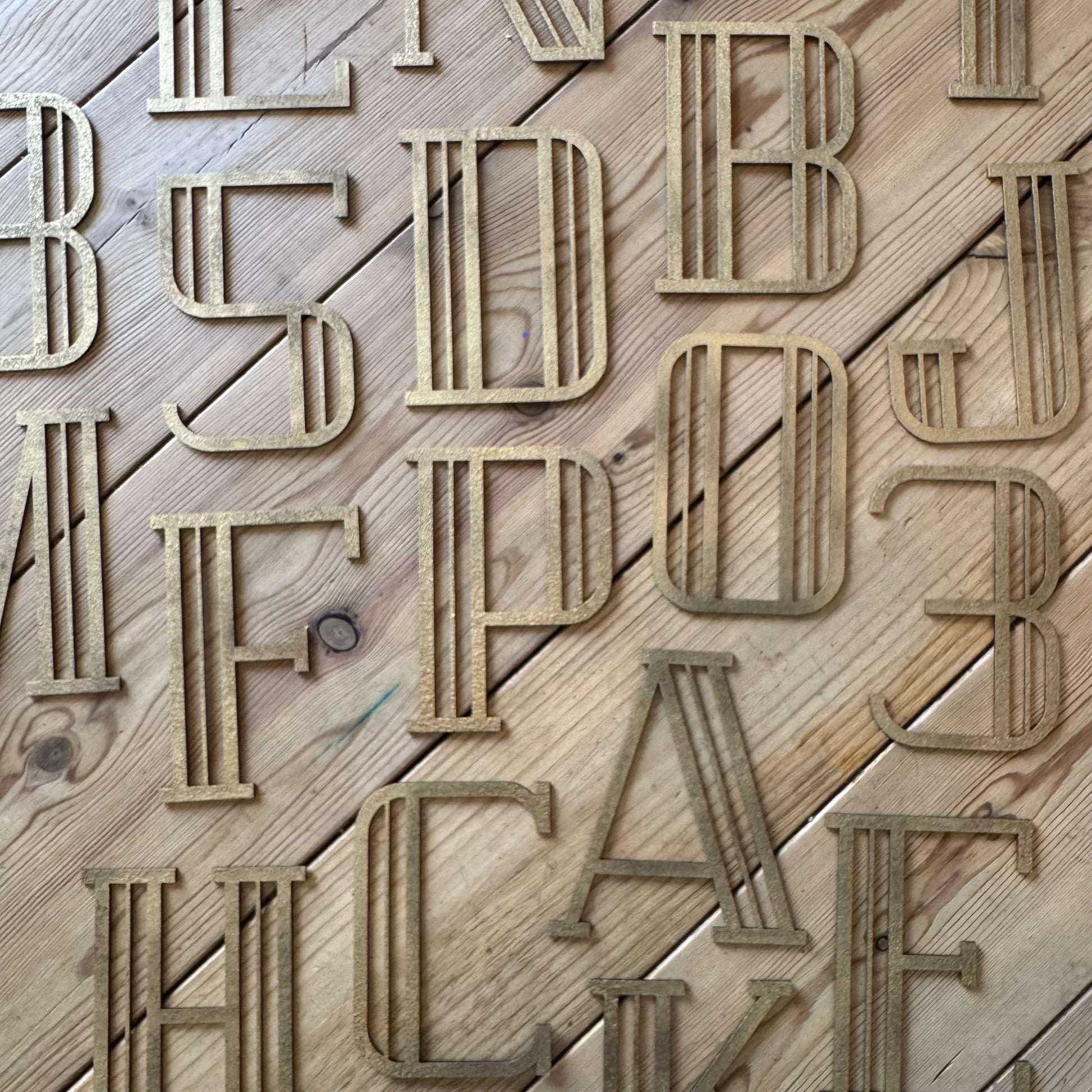 Gold Distressed 5" or 12" Art Deco Lettering A-Z 0-9