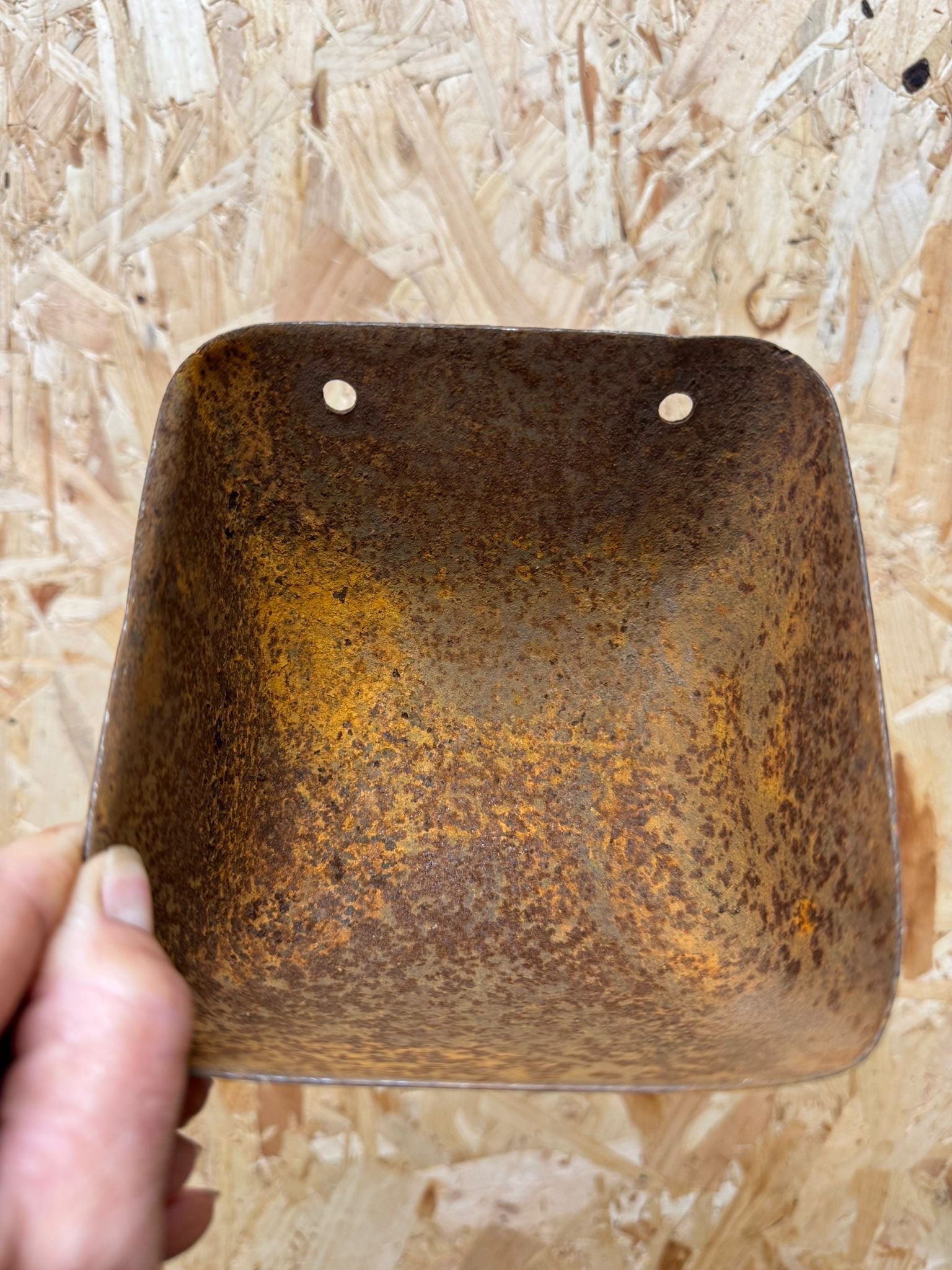 Vintage Rusty Metal Wall Mounted Planter / Herb Planter / Plant Pot Fence Decor