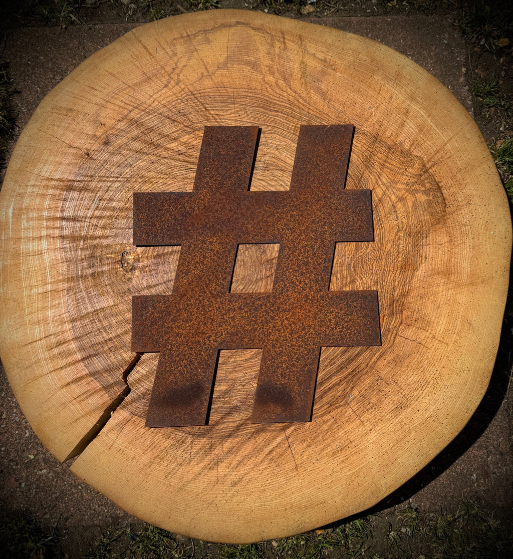 12" Rusty Fat Font Metal Letters A-Z 0-9.