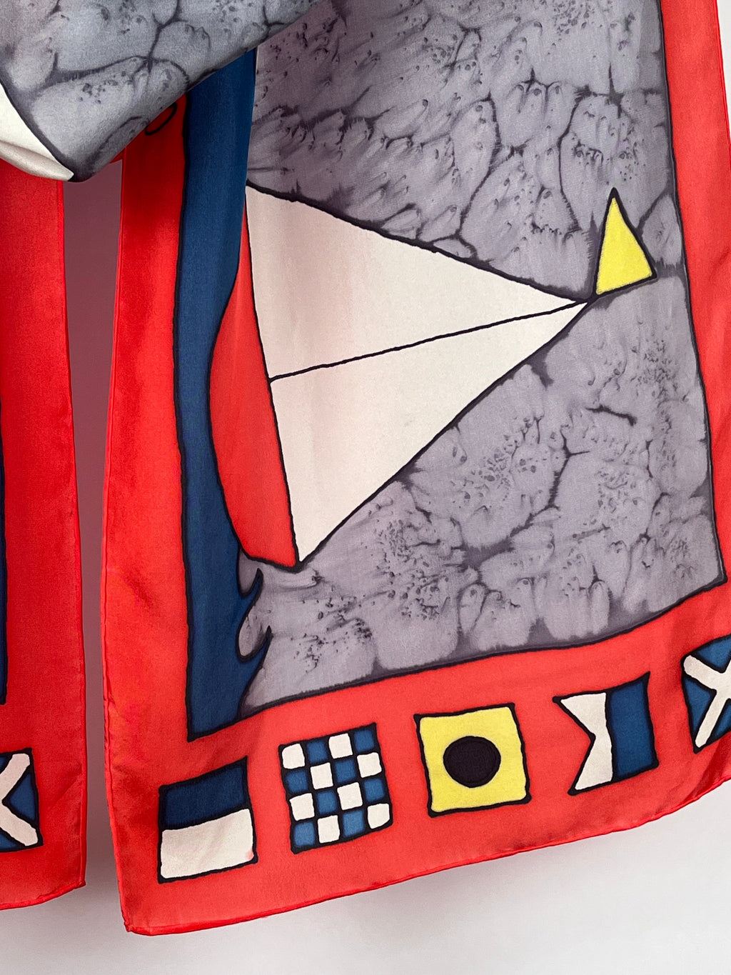 “Ahoy Sailor!” - Hand-dyed Silk Scarf - $140