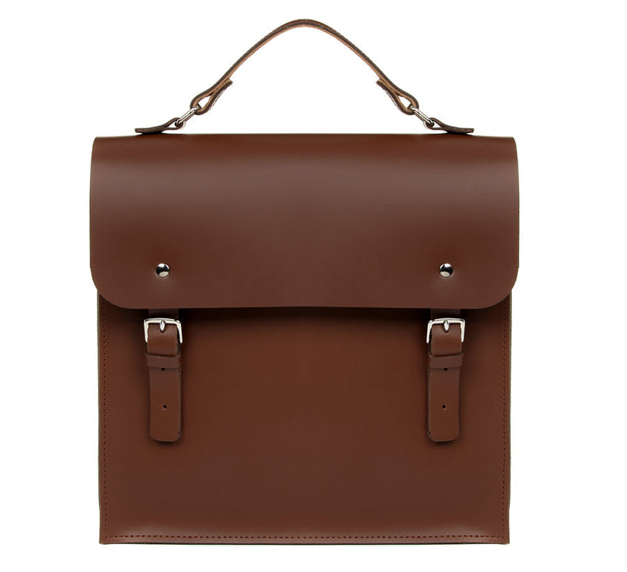 NEW Chestnut Leather Two Tone Backpack Satchel