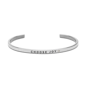 Choose Joy Bracelet – Adjustable & Inspirational Stainless Steel by Olla at www.brixbailey.com