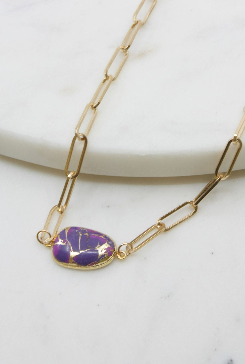 2 in1 Bracelet Necklace in Purple Turquoise Mojave