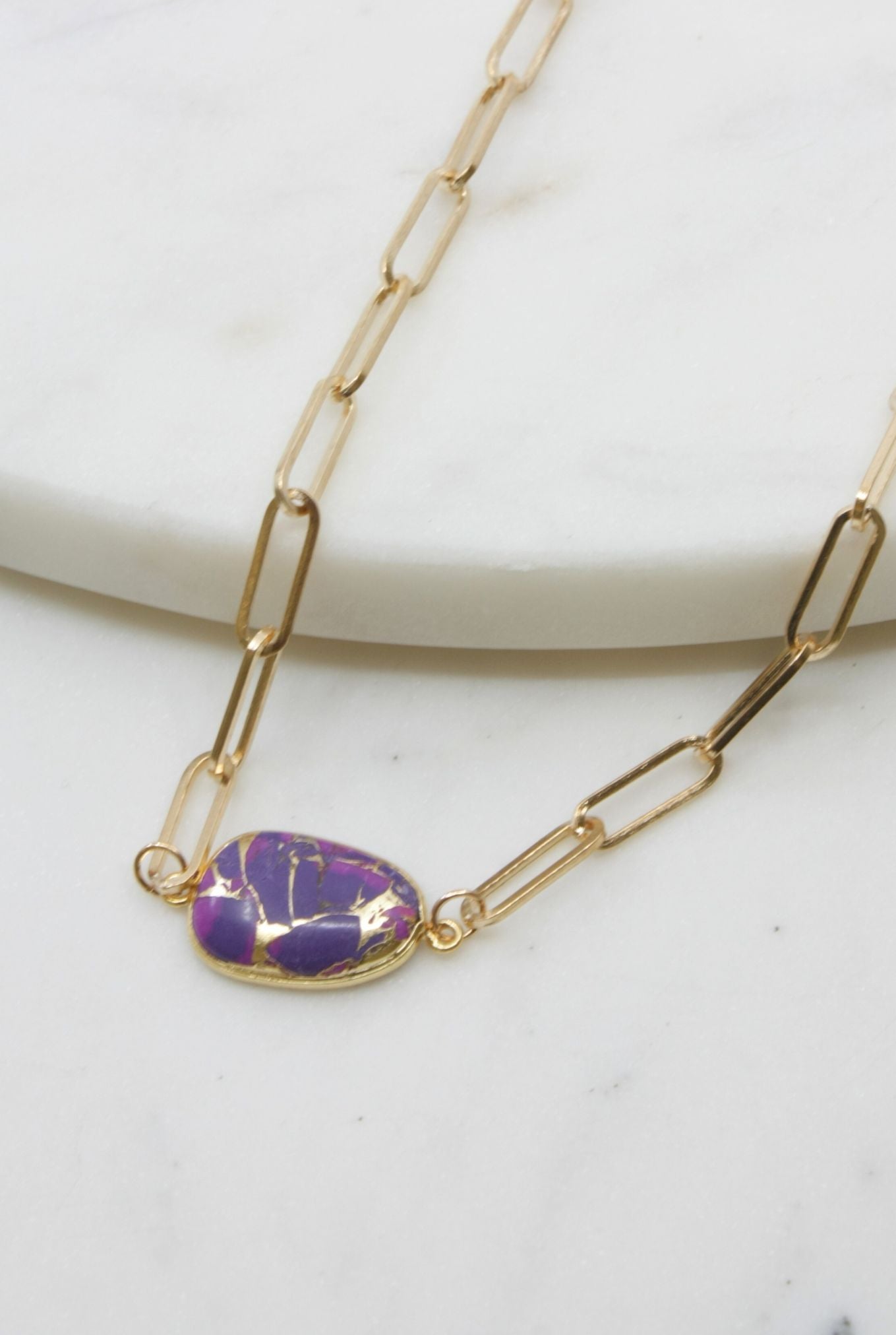 2 in1 Bracelet Necklace in Purple Turquoise Mojave