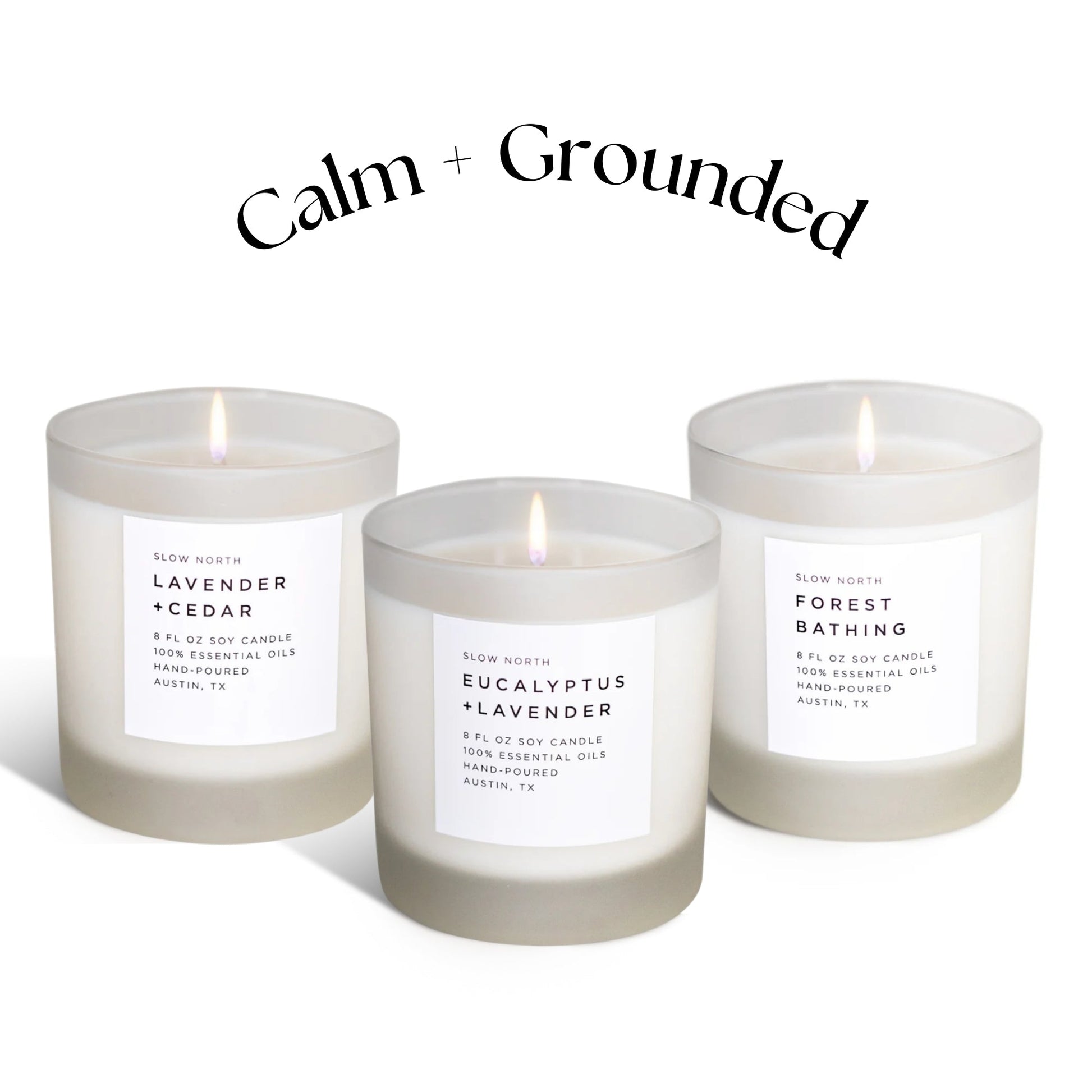 Calm and Grounded Trio Signature Candle Bundle