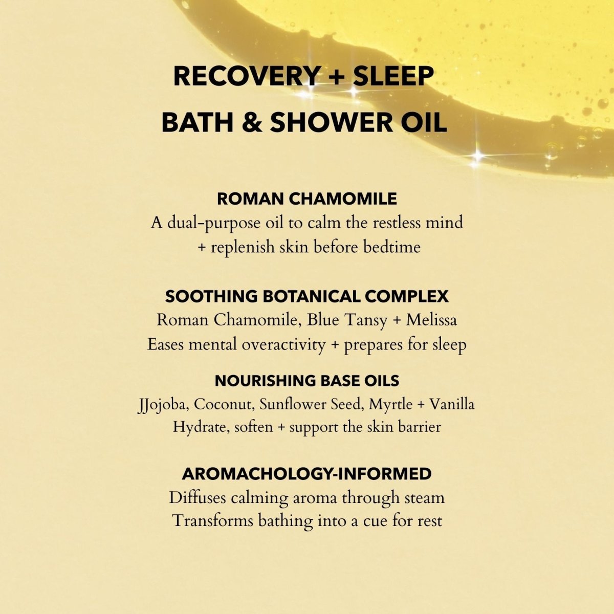 Calming Bath and Shower Oil with Roman Chamomile for Sleep and Stress Relief