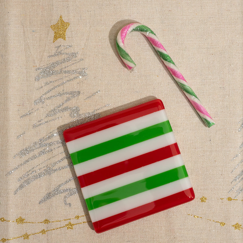 Candy Cane Striped Coaster - Oceanside Collection