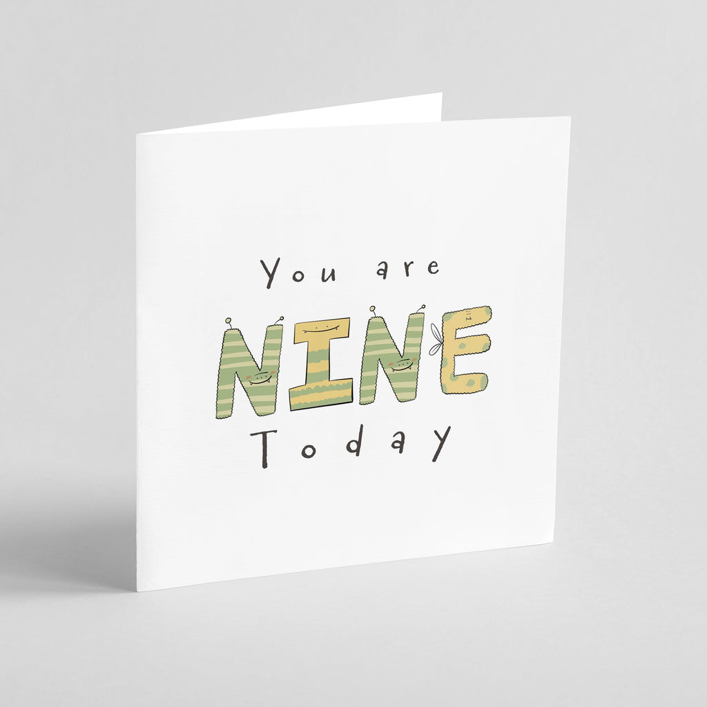 You Are 9 Today – Fun Monster Milestone Birthday Card