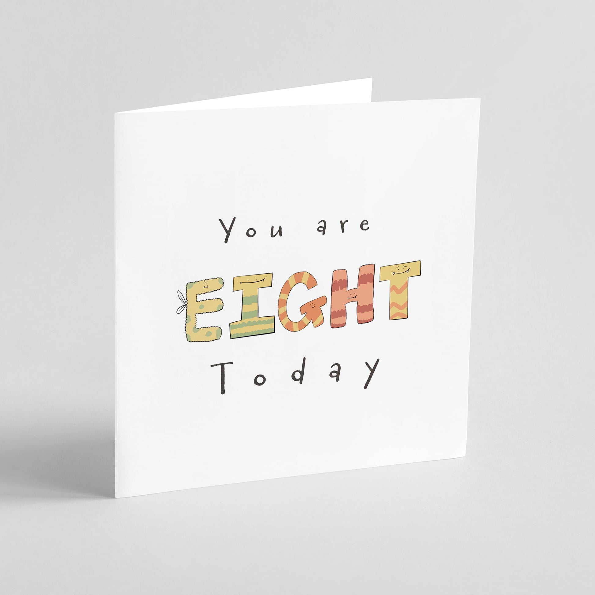 You Are 8 Today – Monster-Themed Milestone Birthday Card