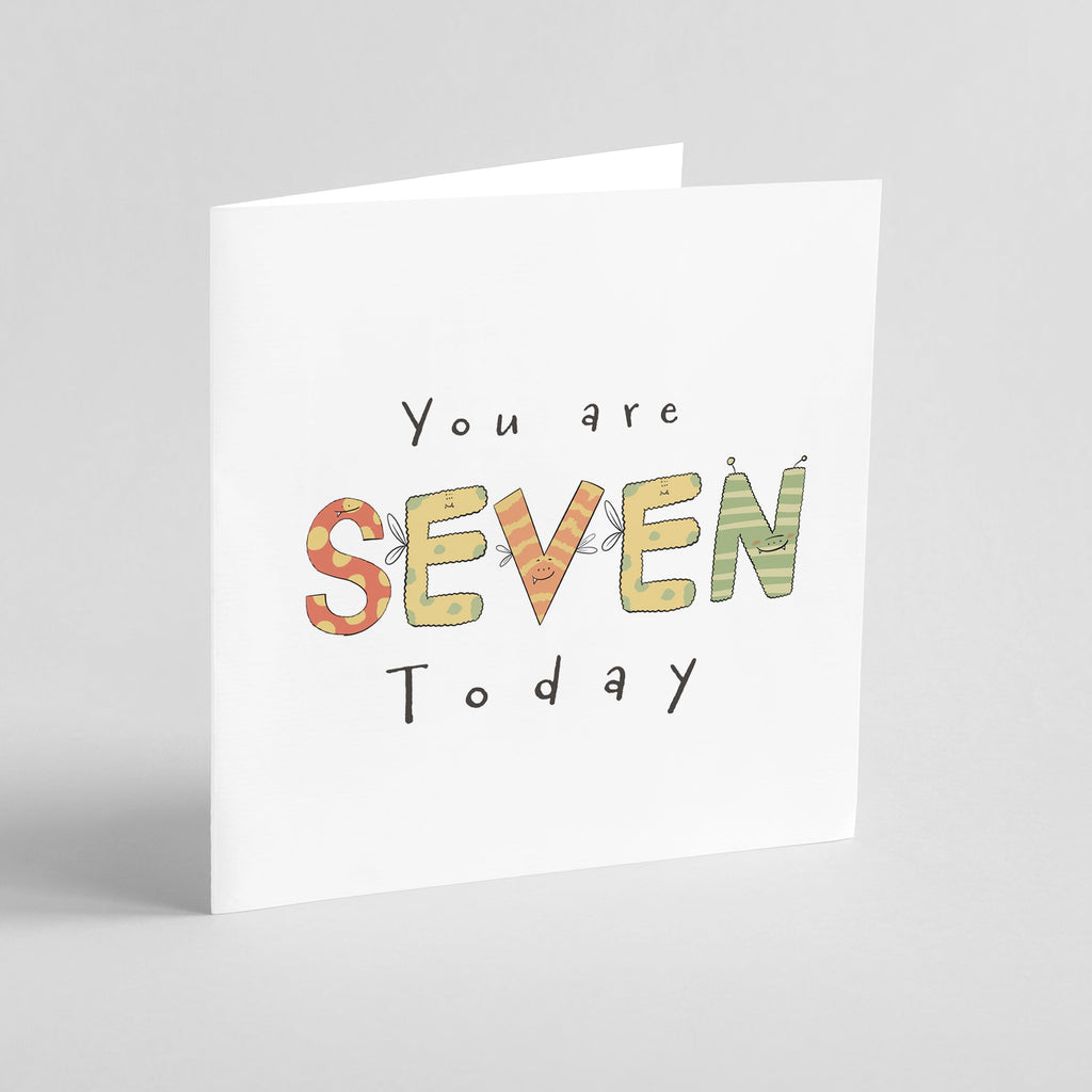 You're 7 Today - Monster Birthday Card