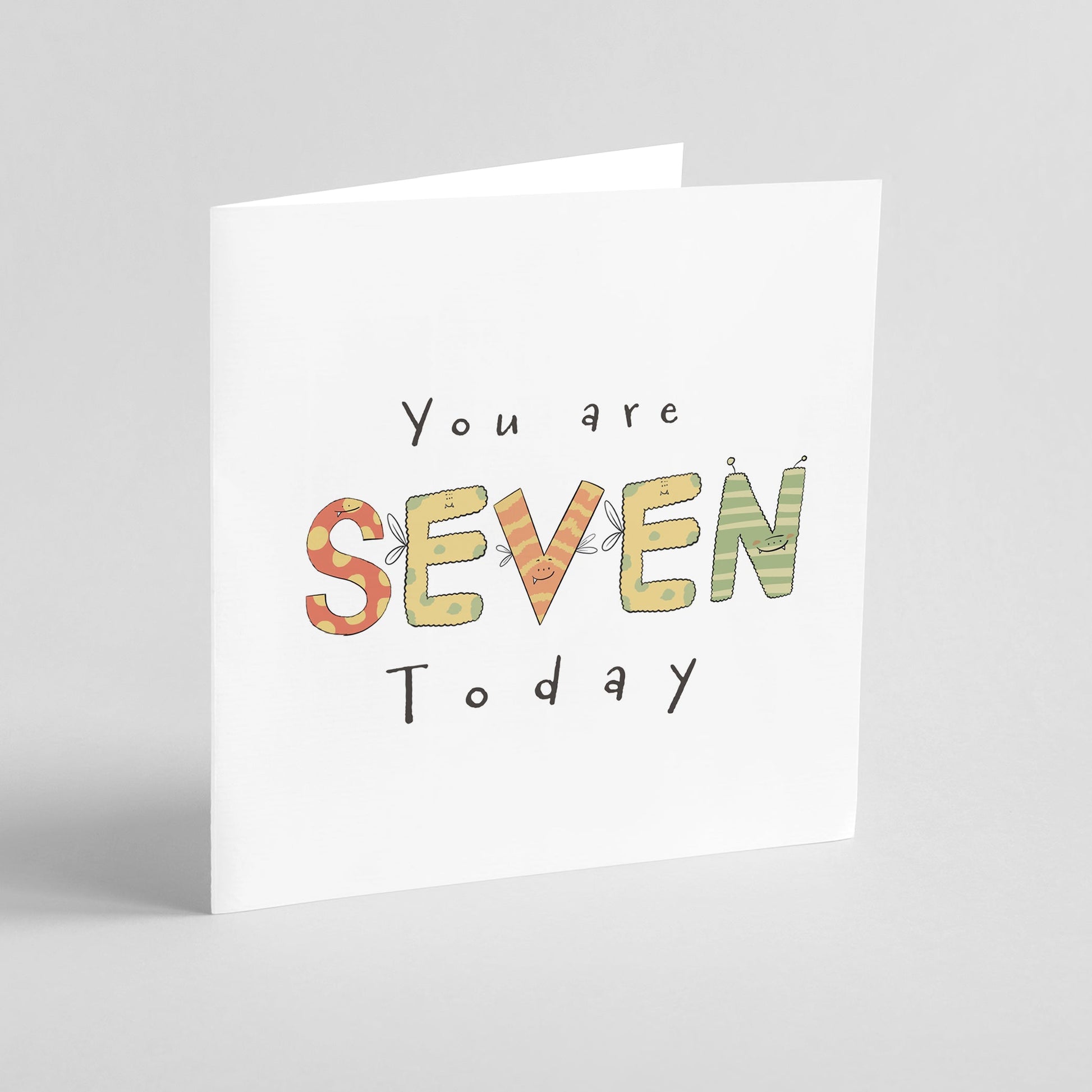 You're 7 Today - Monster Birthday Card