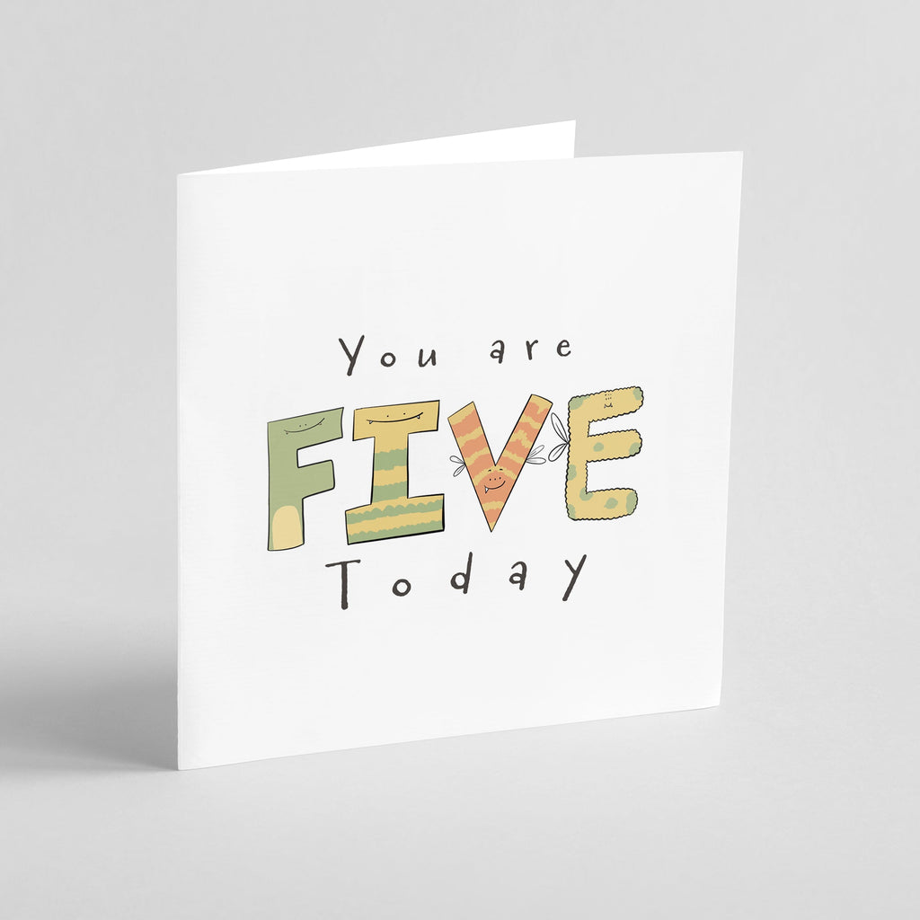 You Are 5 Today – Fun Milestone Card for Kids