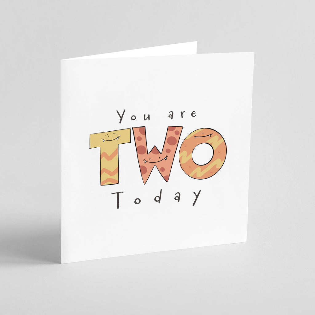 You Are 2 Today – Cute Monster Milestone Birthday Card