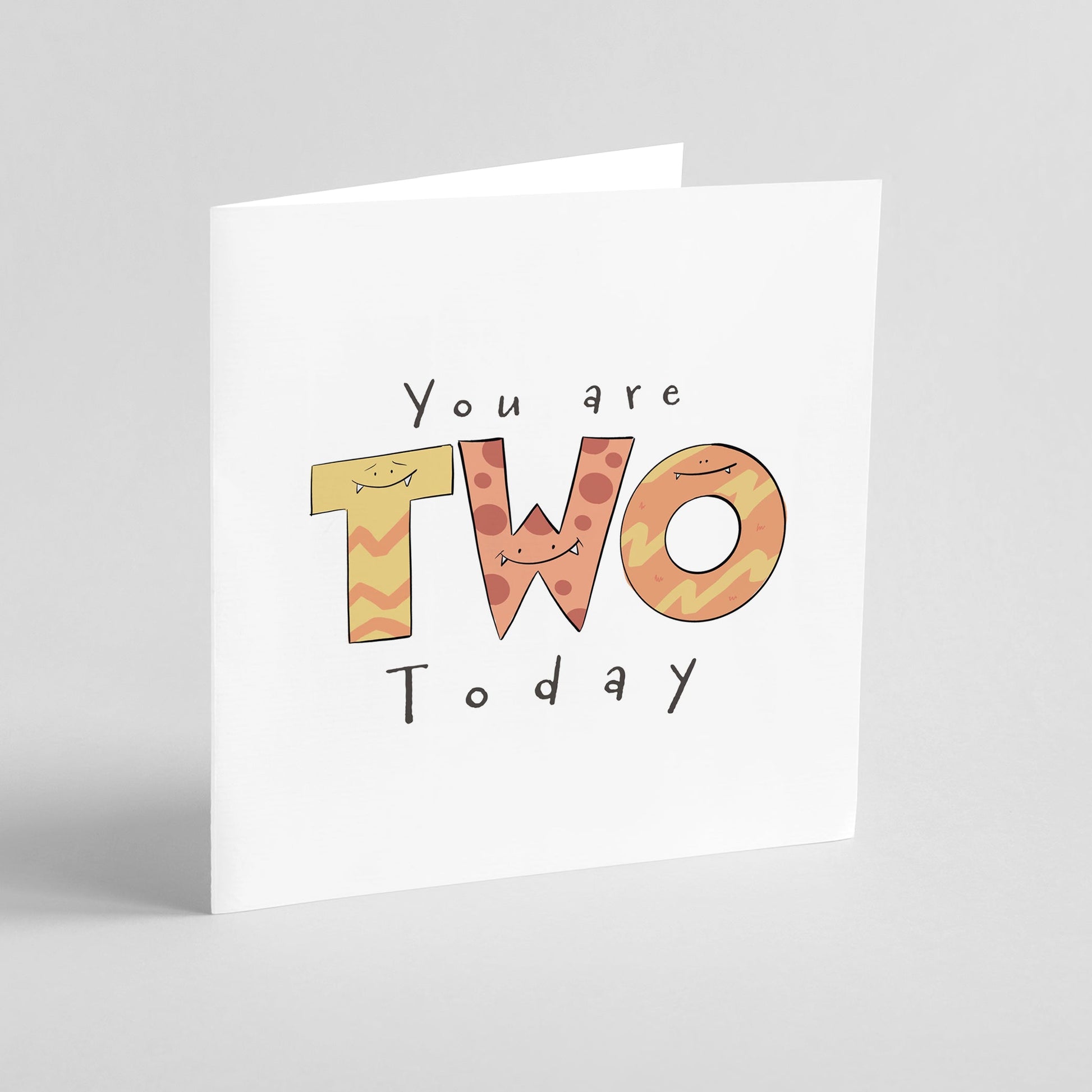 You Are 2 Today – Cute Monster Milestone Birthday Card