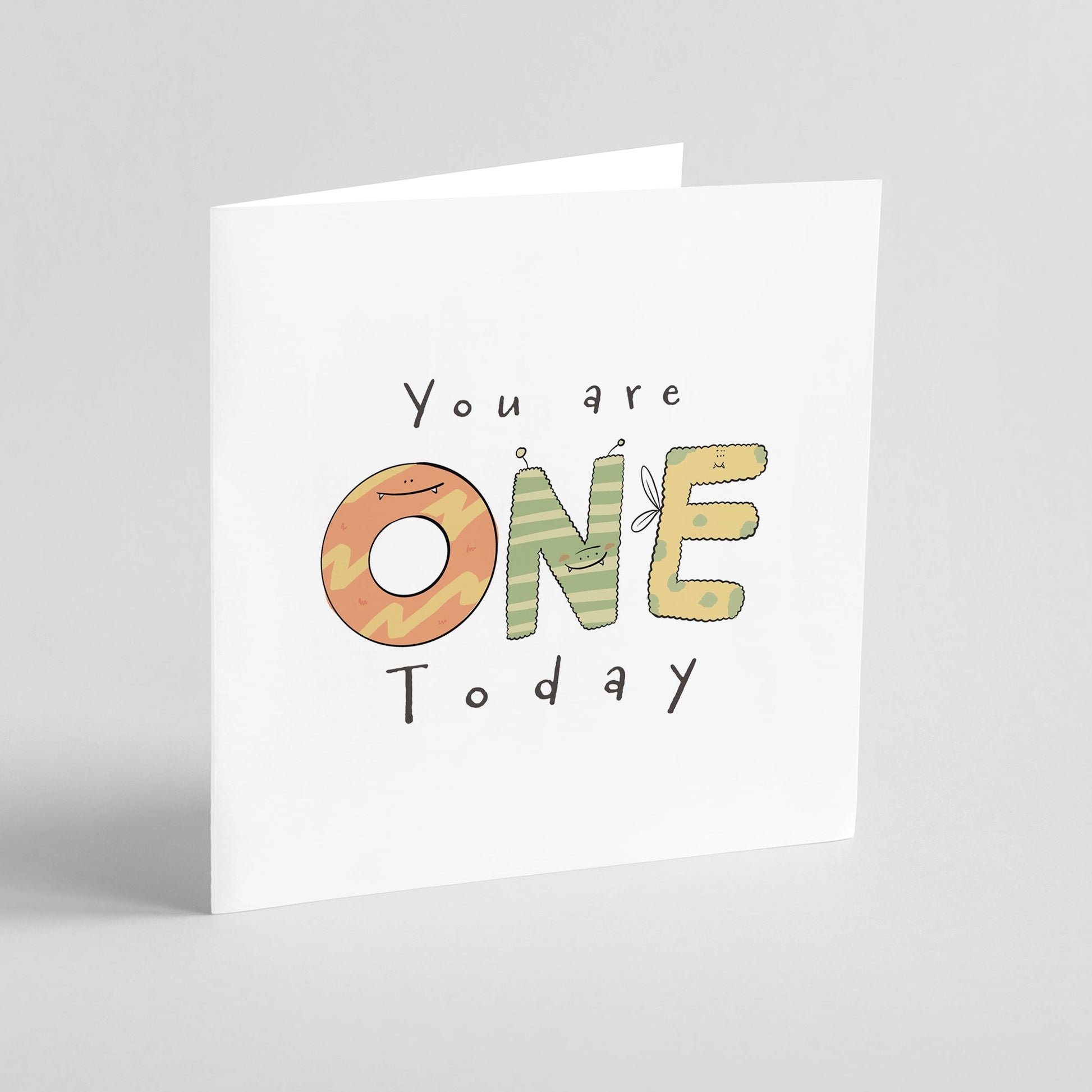 You Are One Today – 1st Birthday Monster Card