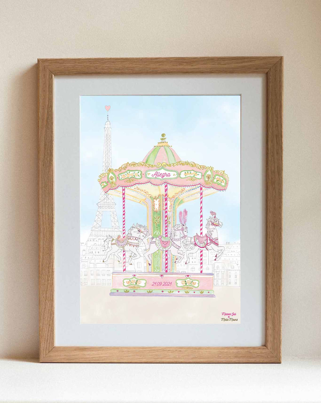 Personalised Carousel of The Trocadero Illustration for Girls