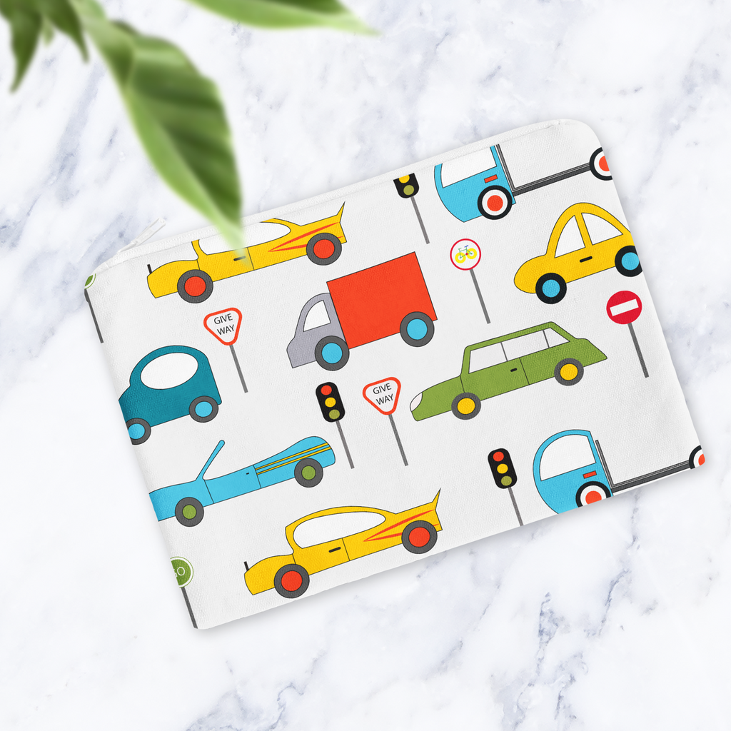 Cars Makeup Bag - Handmade Cosmetic Pouch
