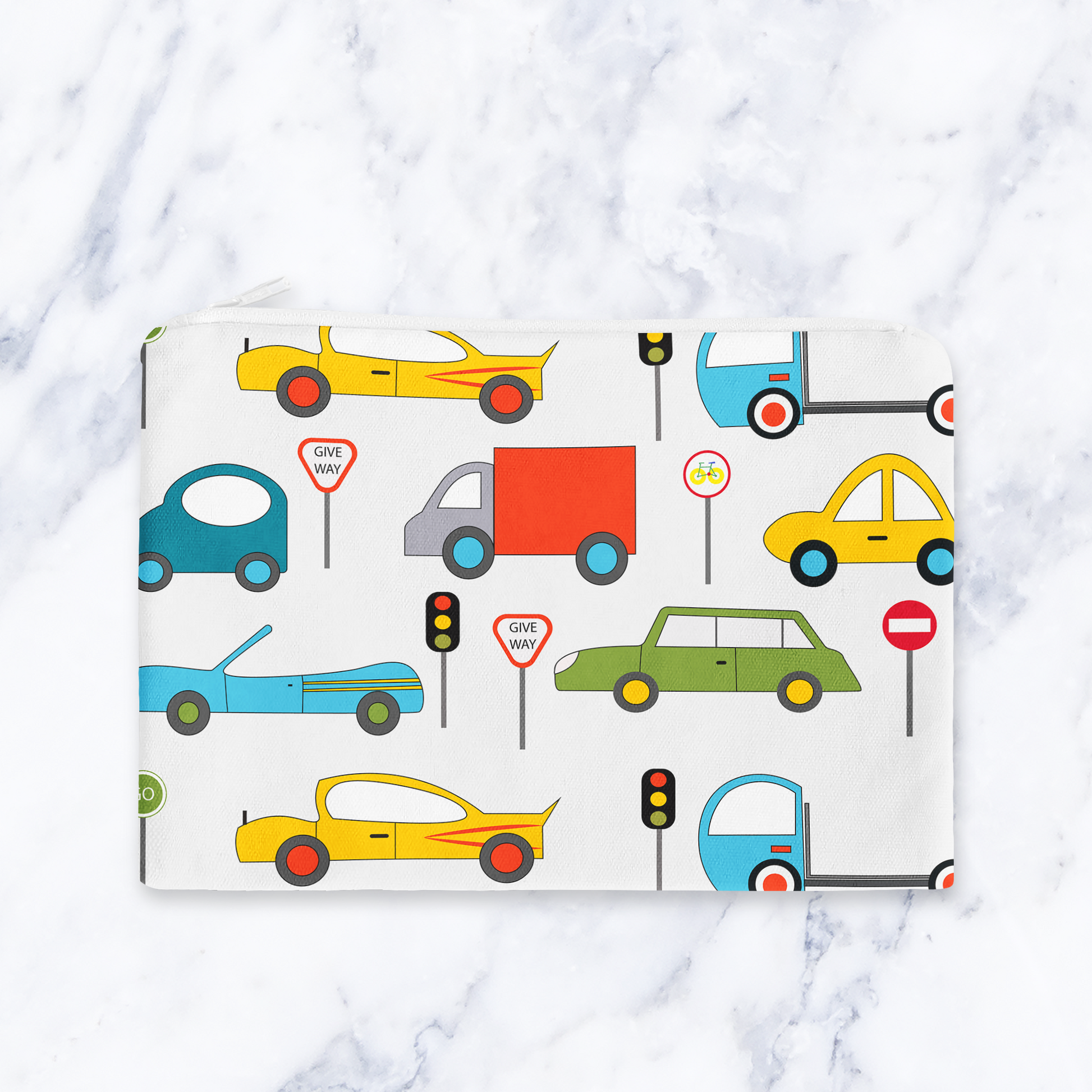 Cars Makeup Bag - Handmade Cosmetic Pouch