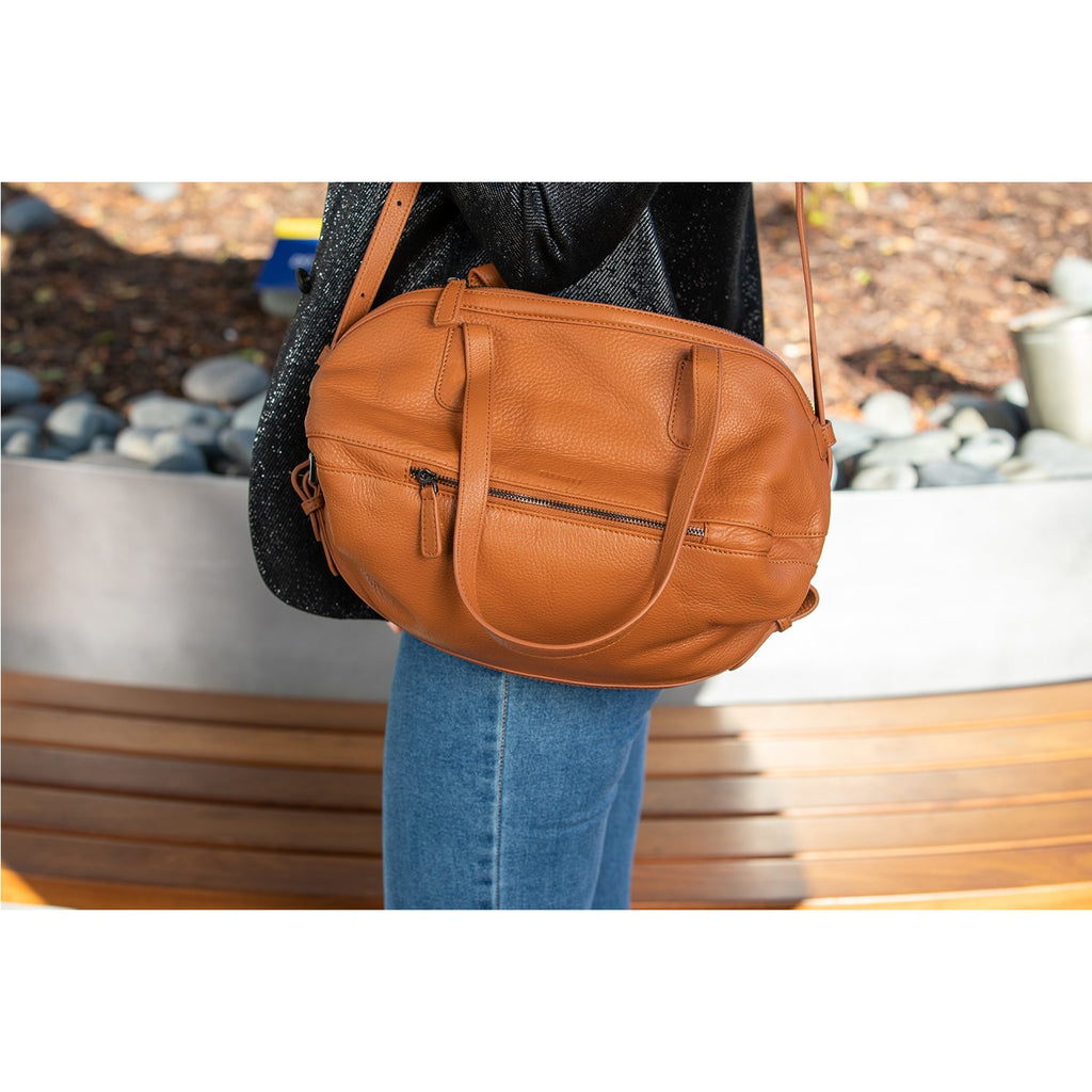 Brown Leather Satchel Shoulder Bag