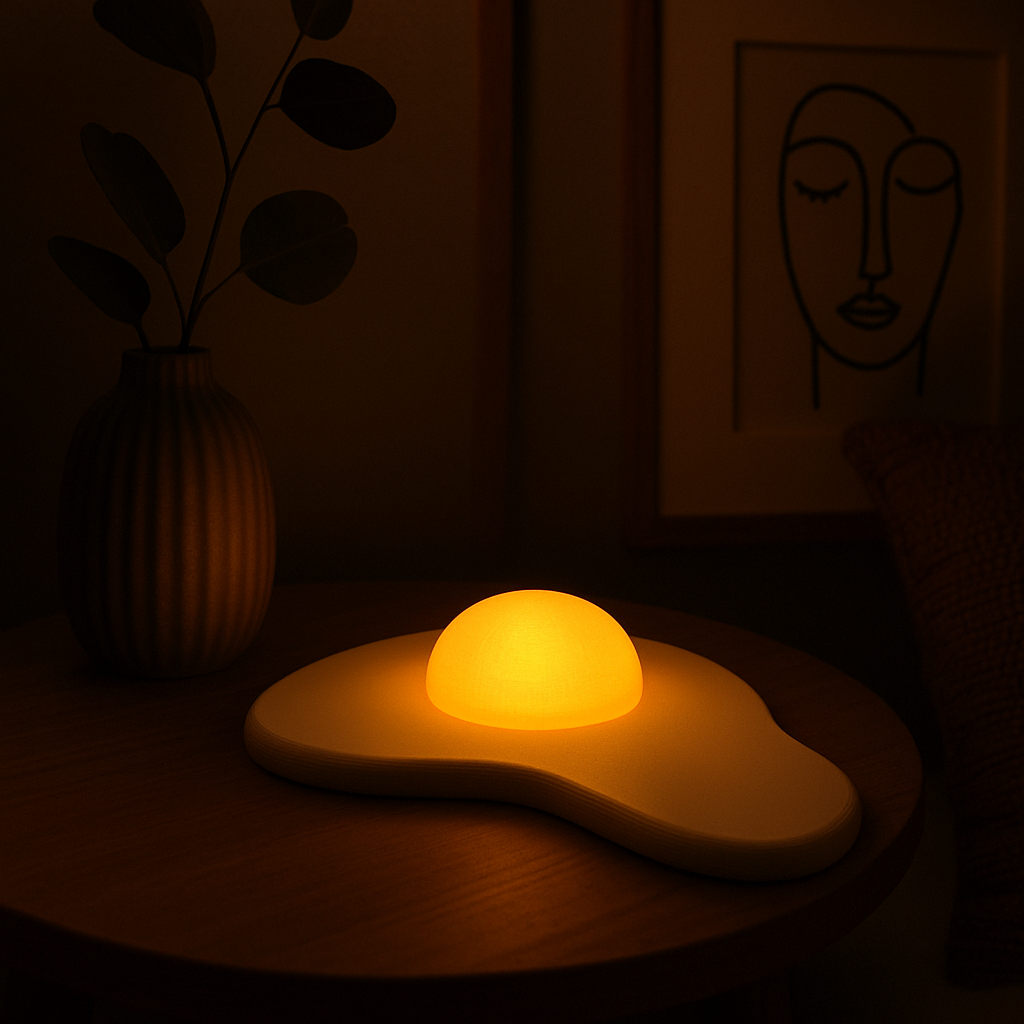 Fried Egg Lamp – Eco-Friendly 3D Printed USB Night Light Desk Lamp