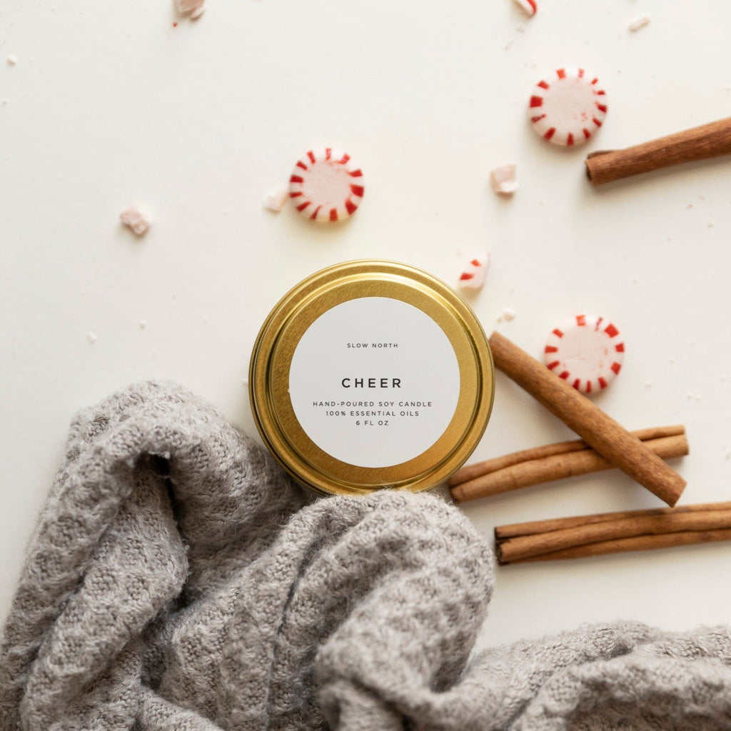 Cheer Cinnamon Cypress and Peppermint Candle