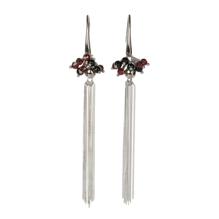 Cherie Tassel Earrings - Sterling Silver with Pearls & Gemstones by MyaMoon at www.brixbailey.com