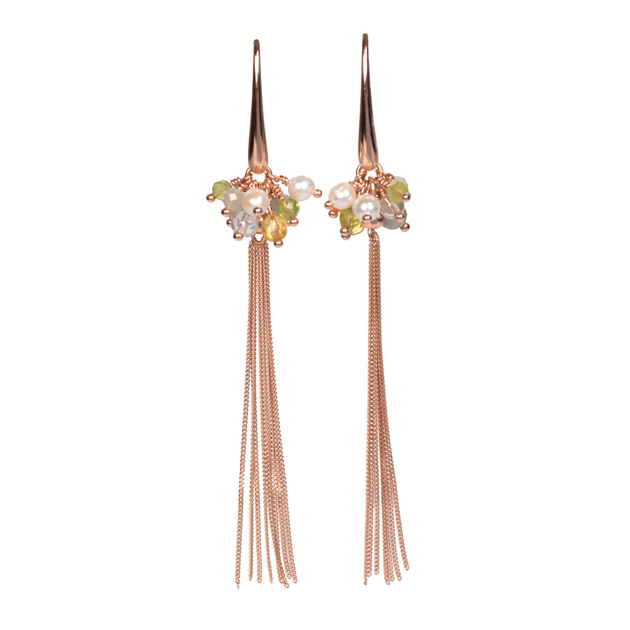 Cherie Tassel Earrings – Retro Pearl & Silver Elegance by MyaMoon at www.brixbailey.com