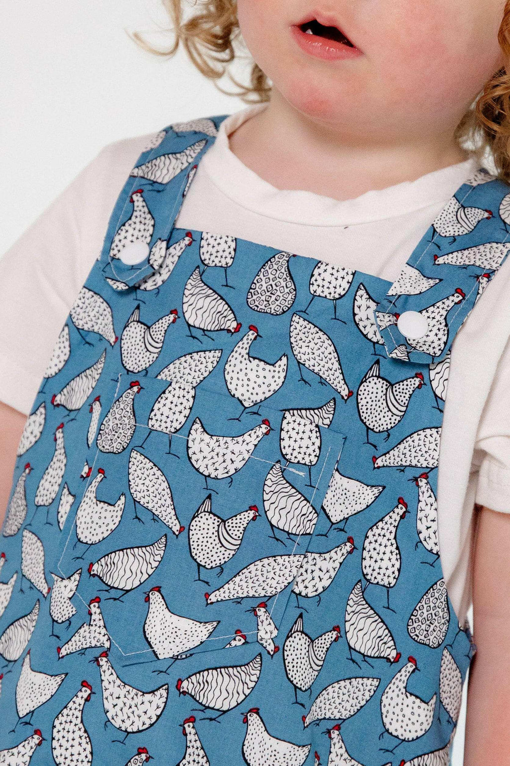 Chicken Cotton Dungaree Shorts