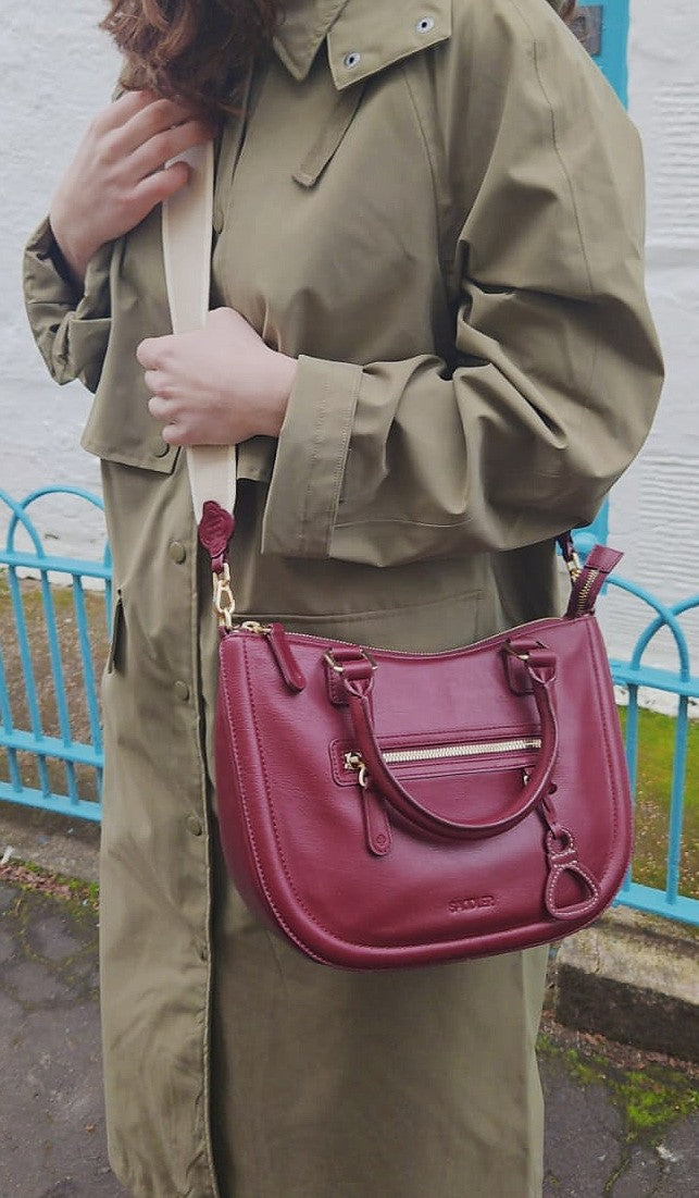 Chloe Leather Twin Handle Handbag with Crossbody Strap