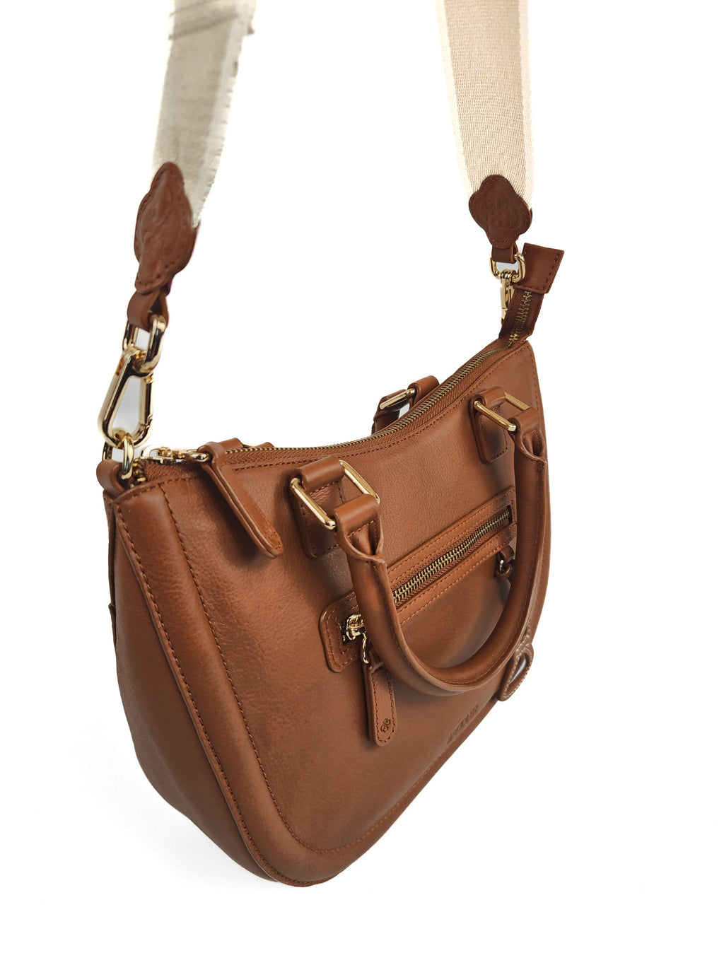 Chloe Leather Twin Handle Handbag with Crossbody Strap