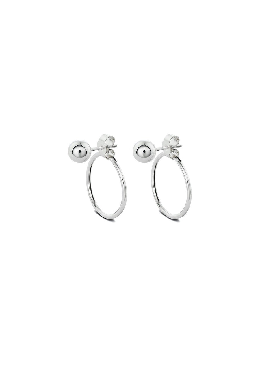 Sterling Silver Chord Earrings – Bold Design with Bead Detail by NO MORE at www.brixbailey.com