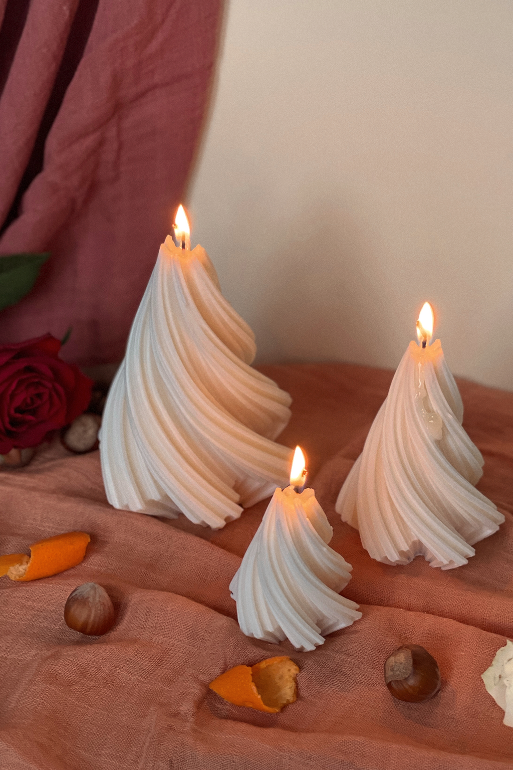 Christmas Tree Swirl Candle