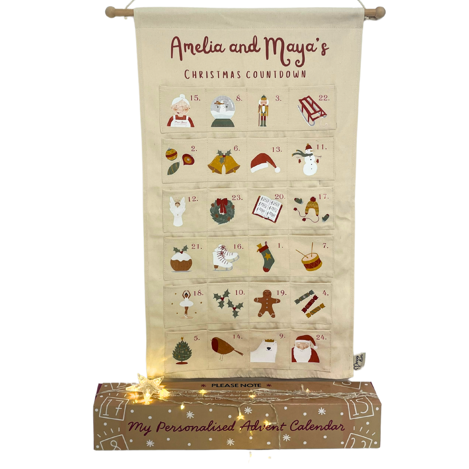 Personalised Fabric Christmas Advent Calendar