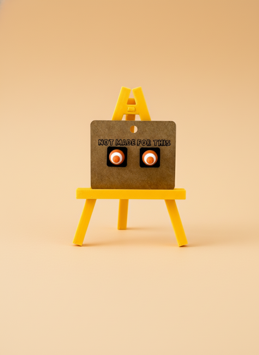 Traffic Cone Stud Earring