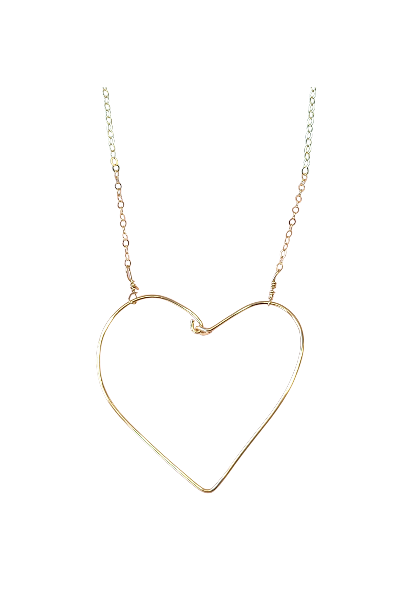 Simple Heart Necklace in Gold over Copper