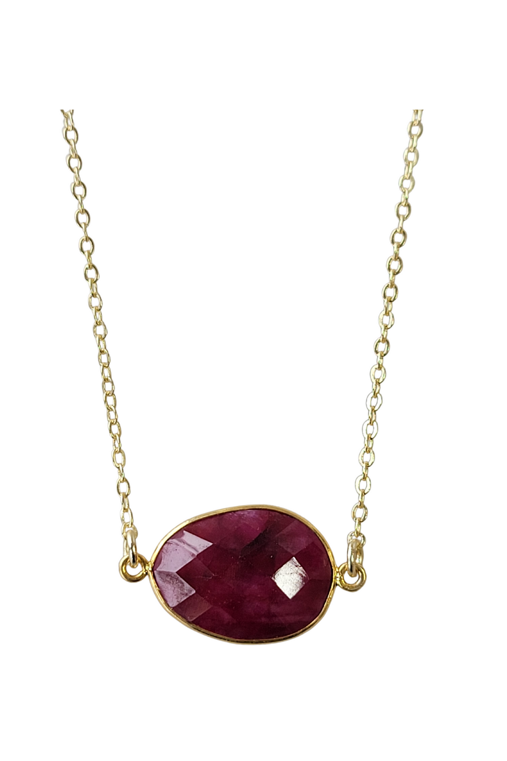 Ruby Simple Chain Necklace in Gold or Silver