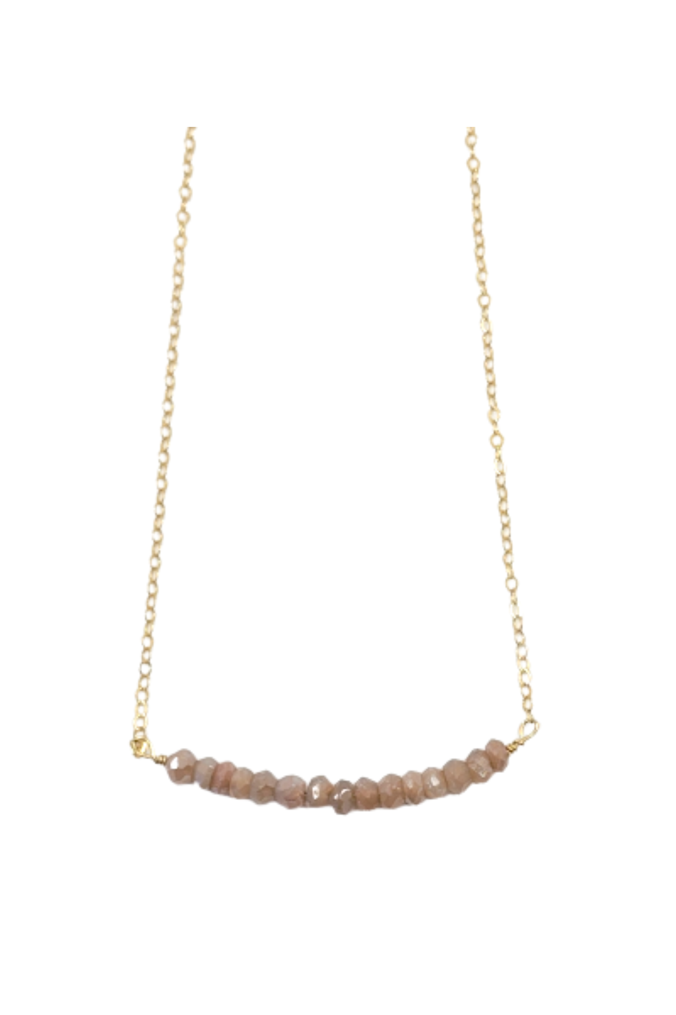 Michelle Bar Necklace in Peach Moonstone