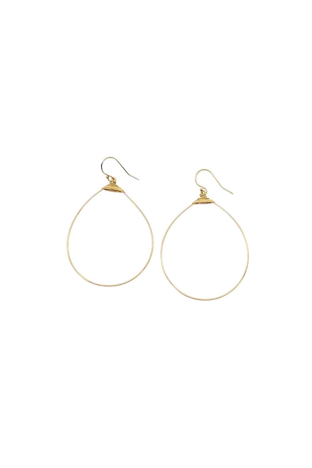 Large Featherweight Hoop Earring in Gold with Gold Wrap
