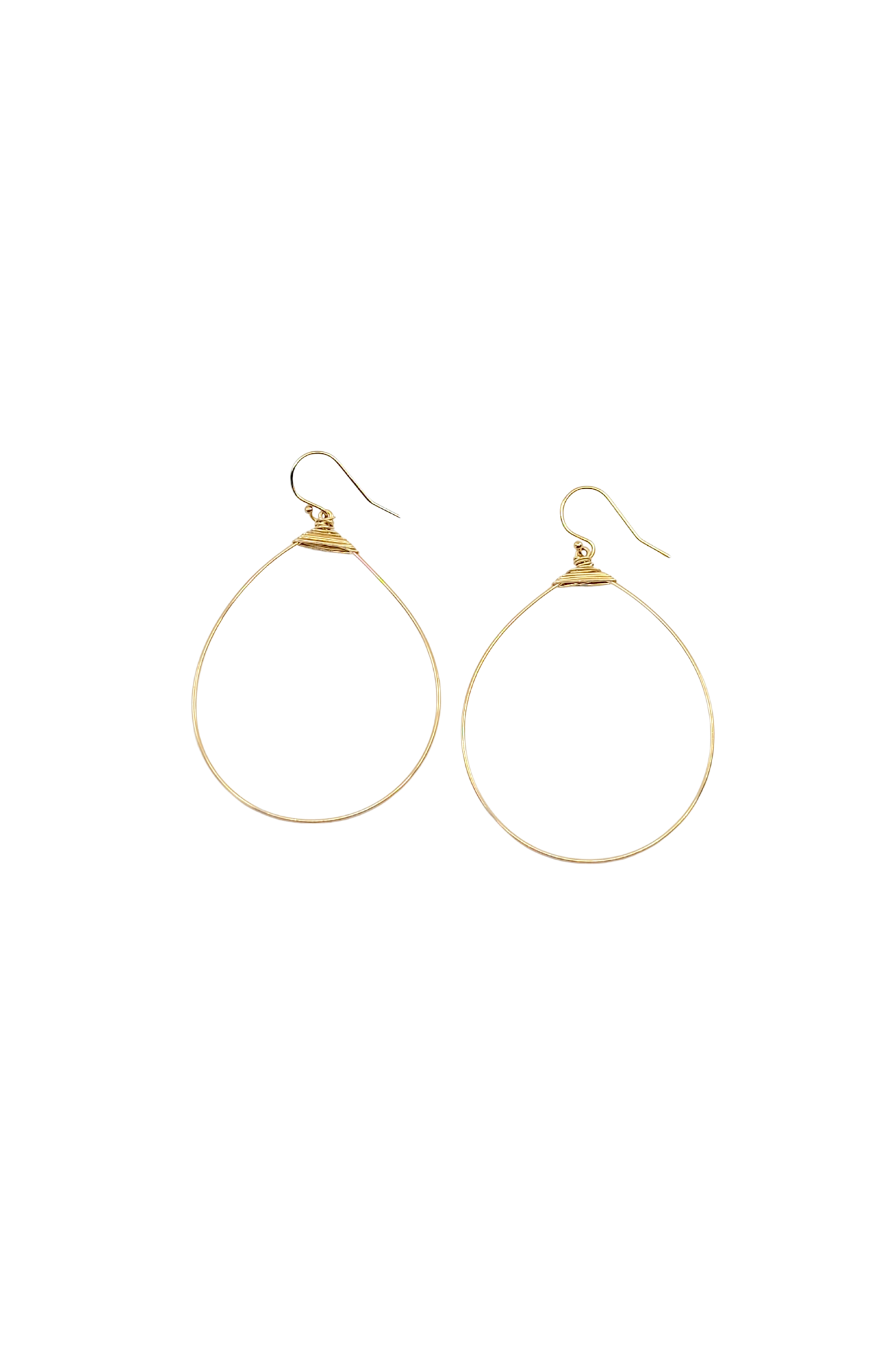 Large Featherweight Hoop Earring in Gold with Gold Wrap