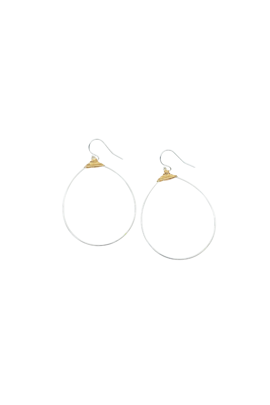 Large Featherweight Hoop Earring in Silver with Gold Wrap