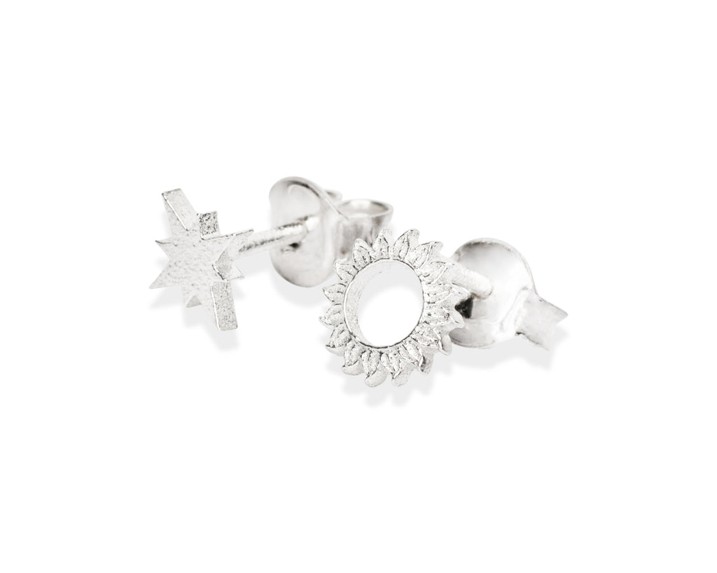 Celestial Sun Stud Earrings – Sustainable & Artisan-Crafted by New Vintage by Kriss at brixbailey.com