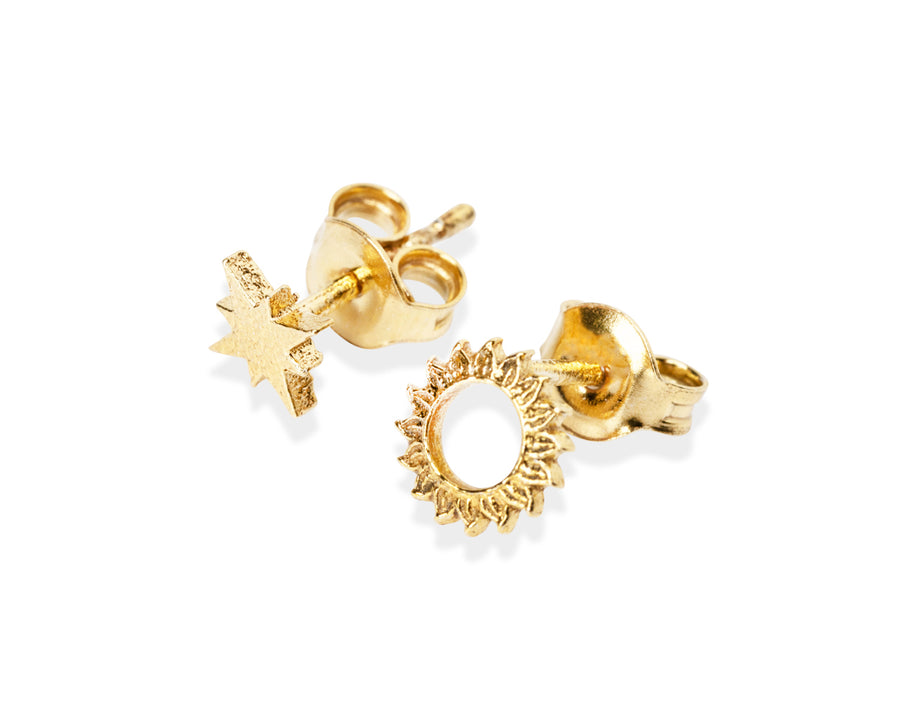 Celestial Sun Stud Earrings