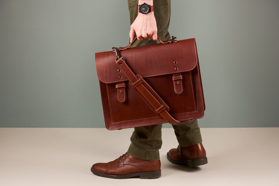 Introducing the Great Sack: A Modern Classic - Elevate Your Style with a Timeless Leather Satchel by Craftory at www.brixbailey.com