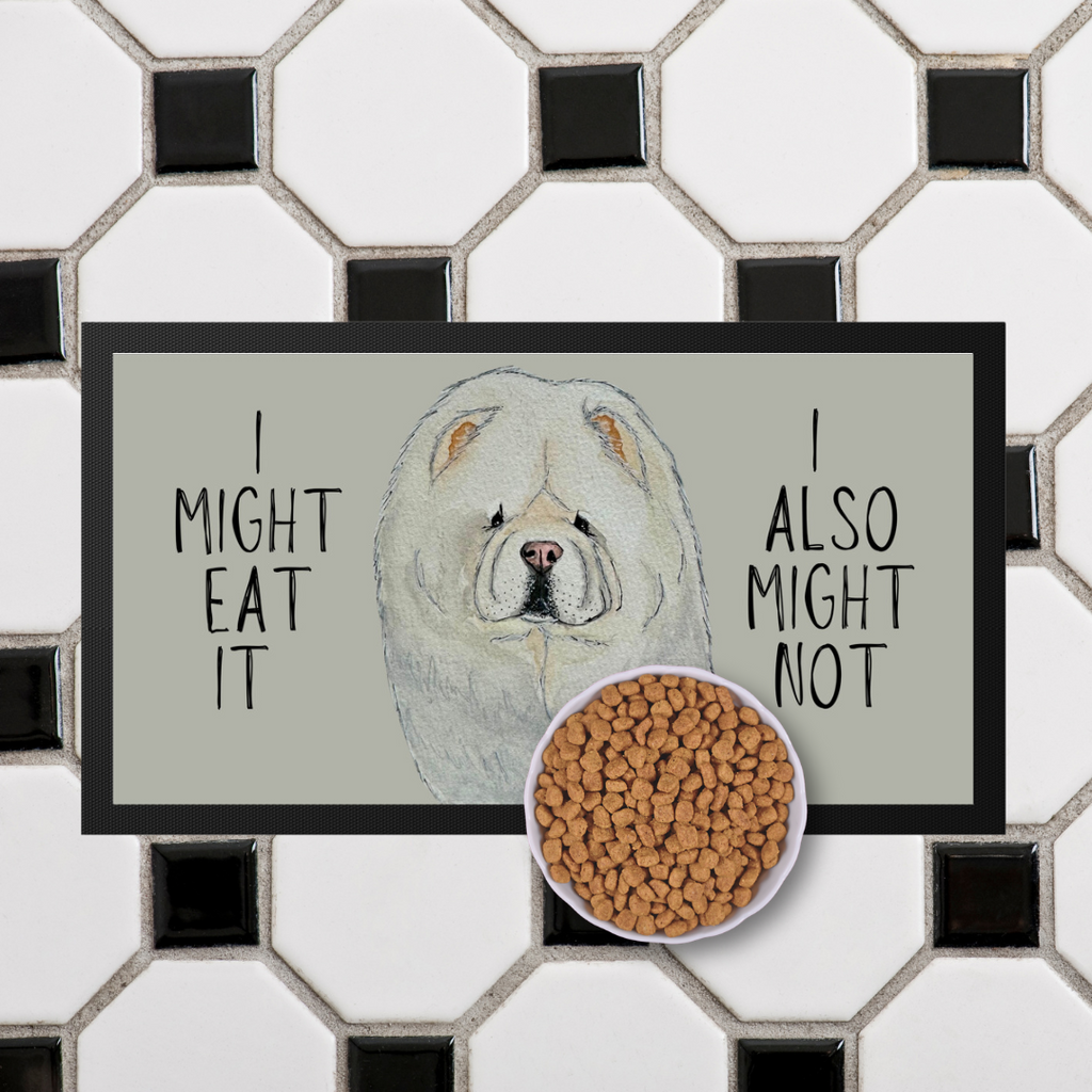 Chow-dorable Cream Chow Chow Pet Bowl Mat – "I Might Eat It, I Might Not"
